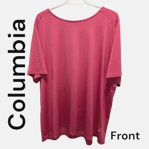 Columbia Active Short Sleeve TShirt Open Back Coral Pink Plus Size 2X